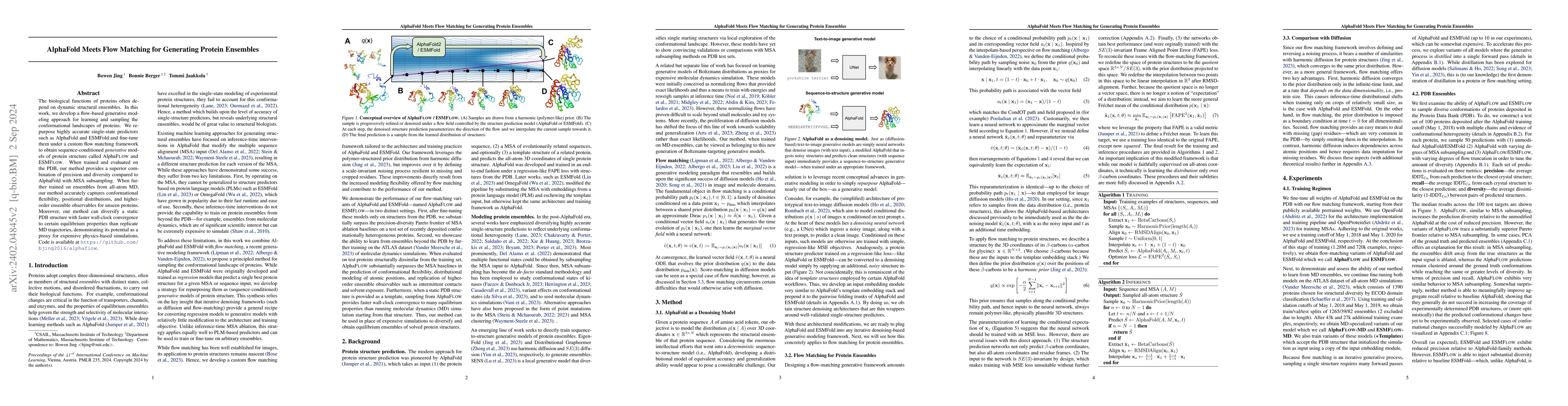 Thumbnail for AlphaFold Meets Flow Matching for Generating Protein Ensembles