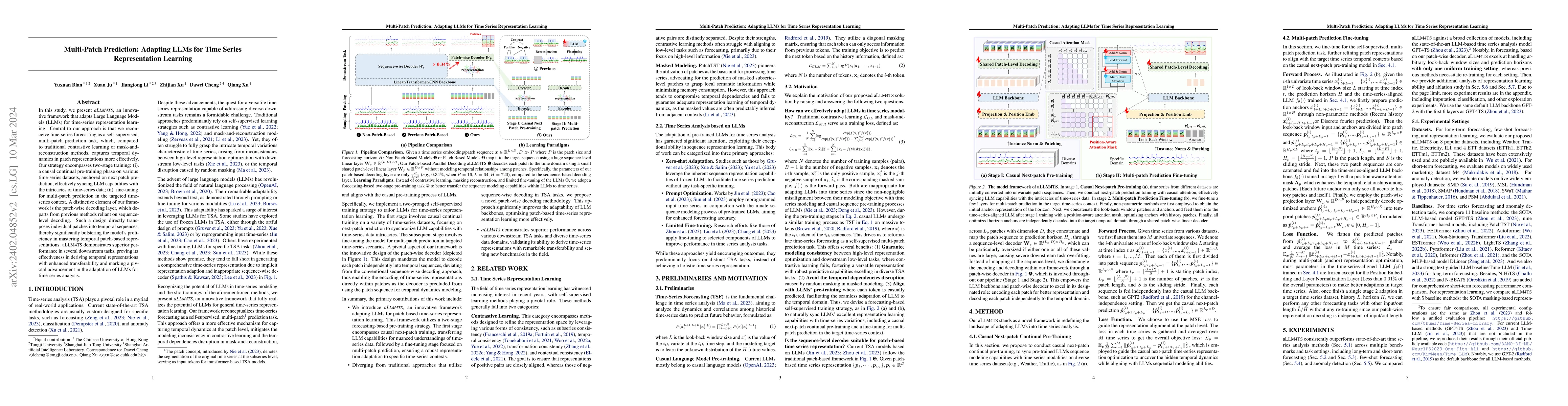 Thumbnail for Multi-Patch Prediction: Adapting LLMs for Time Series Representation
  Learning