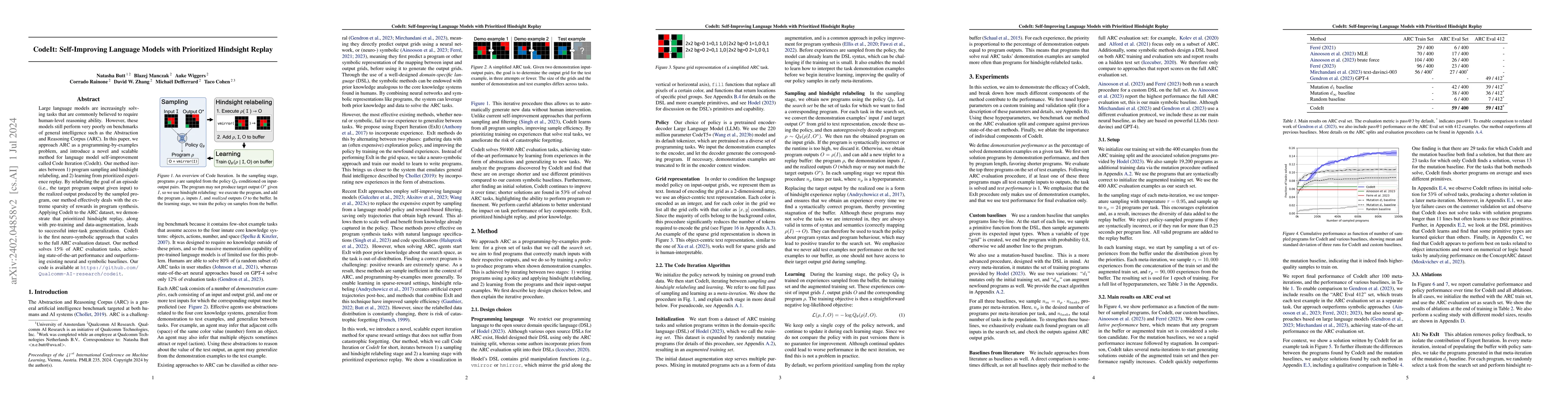 Thumbnail for CodeIt: Self-Improving Language Models with Prioritized Hindsight Replay