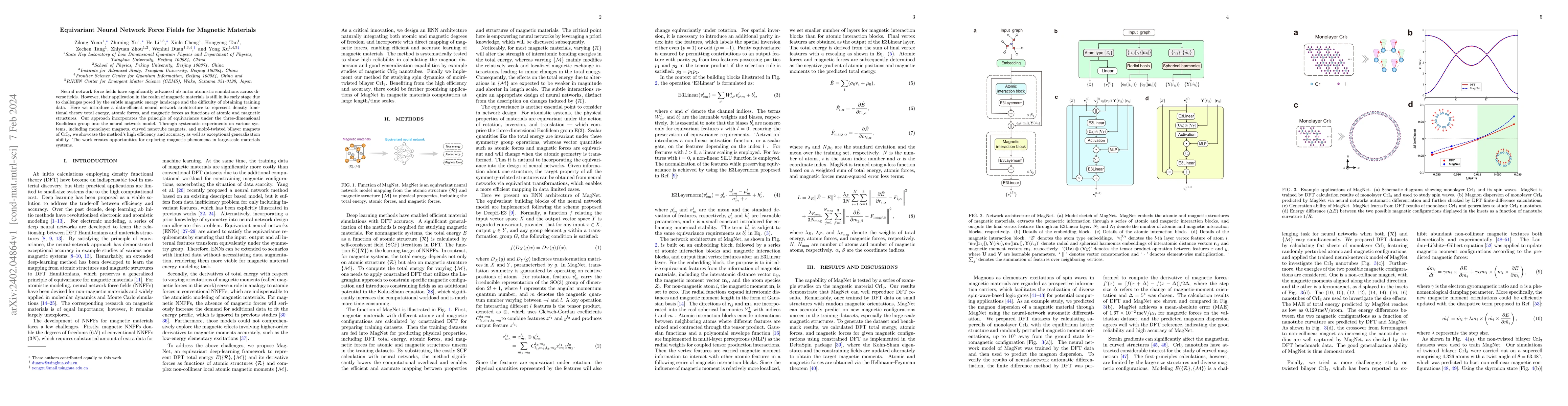 Thumbnail for Equivariant Neural Network Force Fields for Magnetic Materials