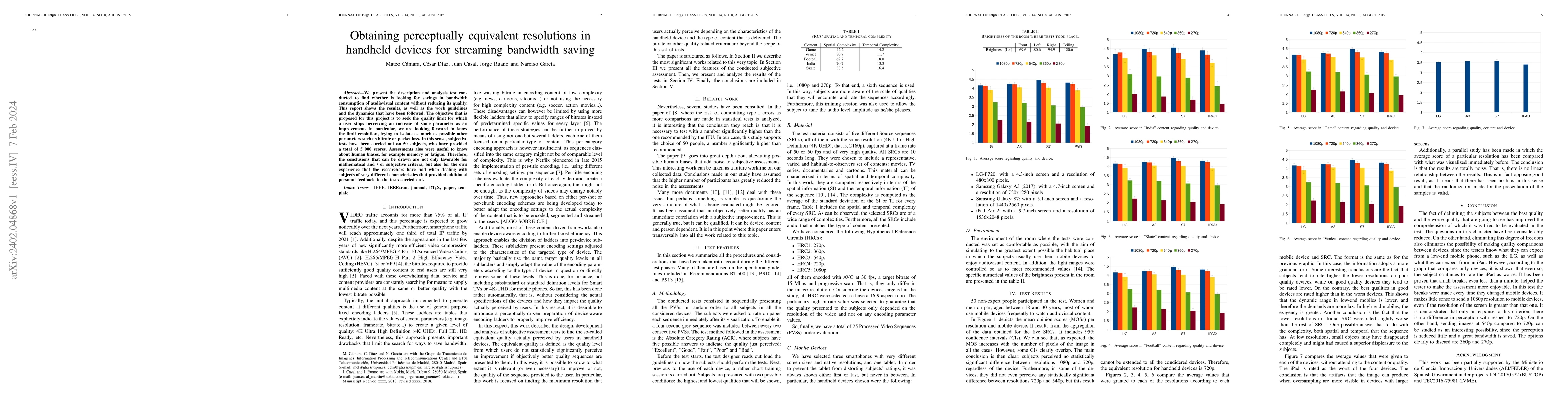Thumbnail for Perceptually Equivalent Resolution in Handheld Devices for Streaming
  Bandwidth Saving