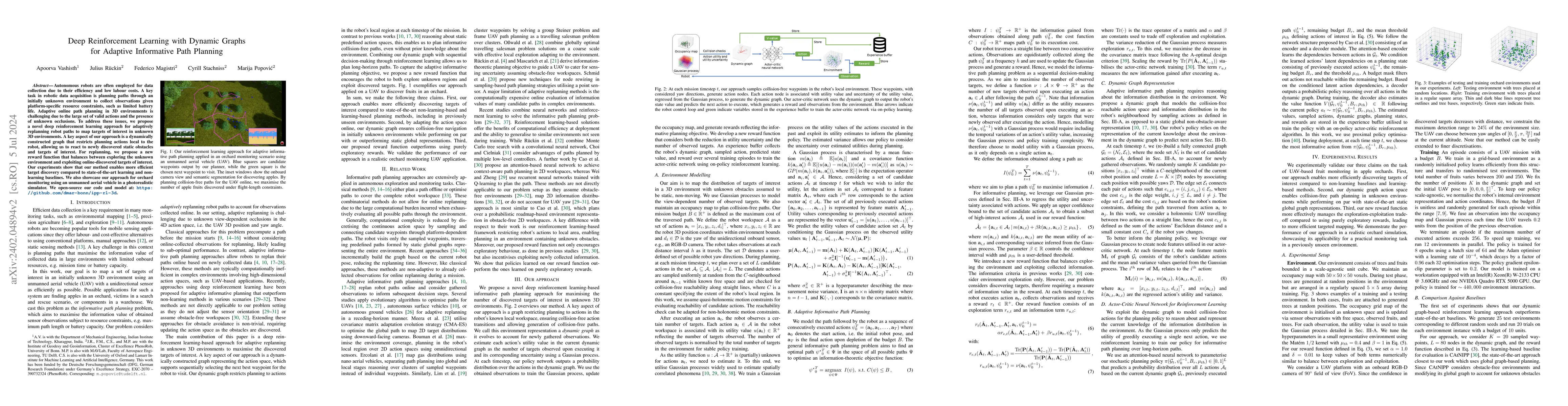 Thumbnail for Deep Reinforcement Learning with Dynamic Graphs for Adaptive Informative
  Path Planning
