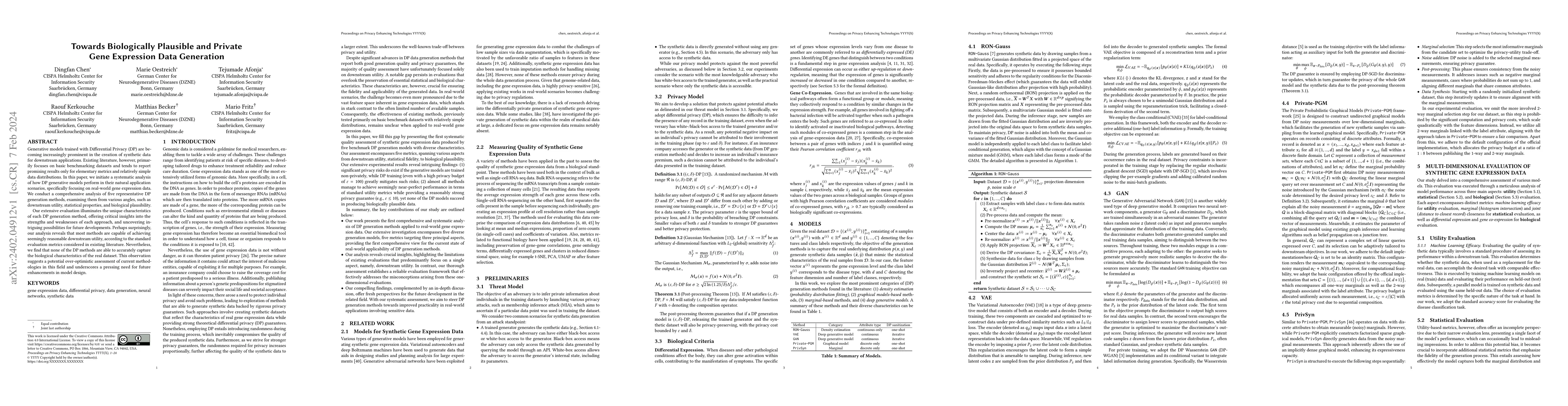 Thumbnail for Towards Biologically Plausible and Private Gene Expression Data
  Generation