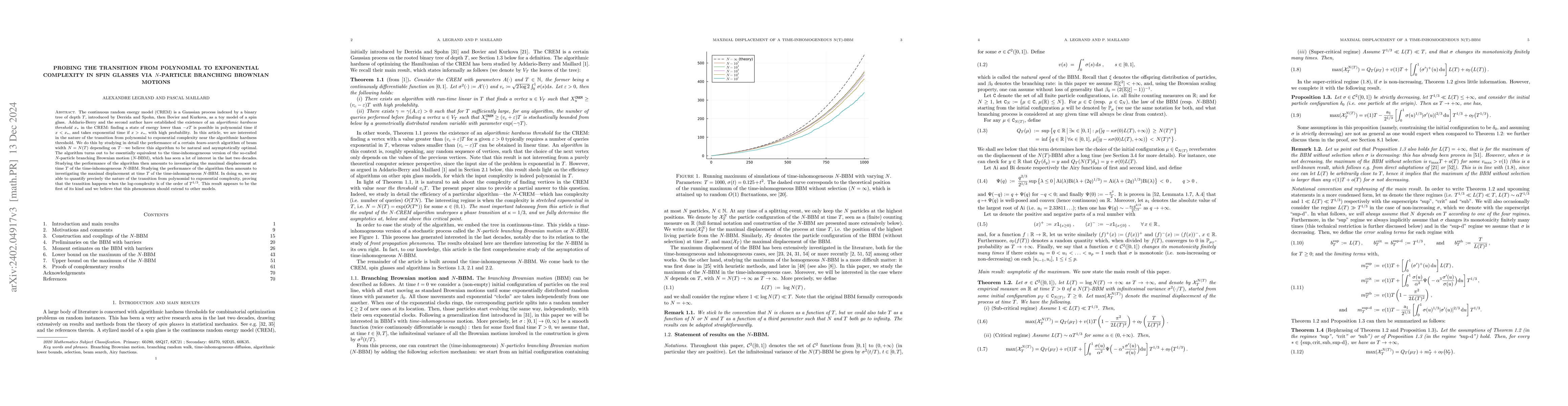 Thumbnail for Maximal displacement of a time-inhomogeneous N(T)-particles branching
  Brownian motion