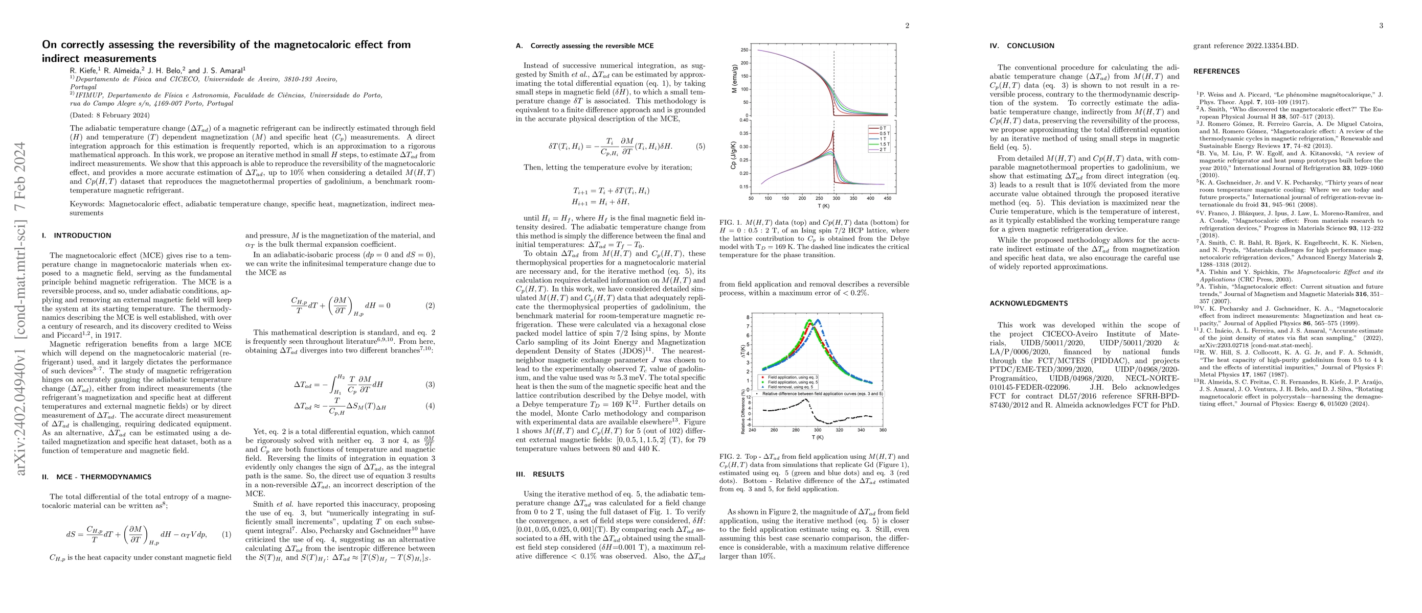 Thumbnail for On correctly assessing the reversibility of the magnetocaloric effect
  from indirect measurements