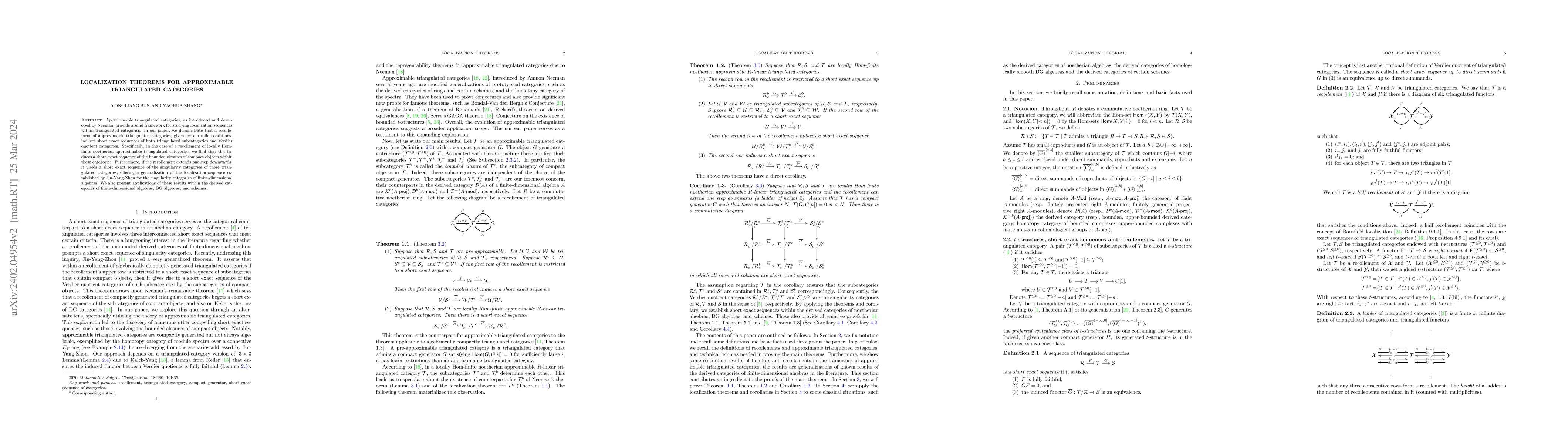Thumbnail for Localization theorems for approximable triangulated categories