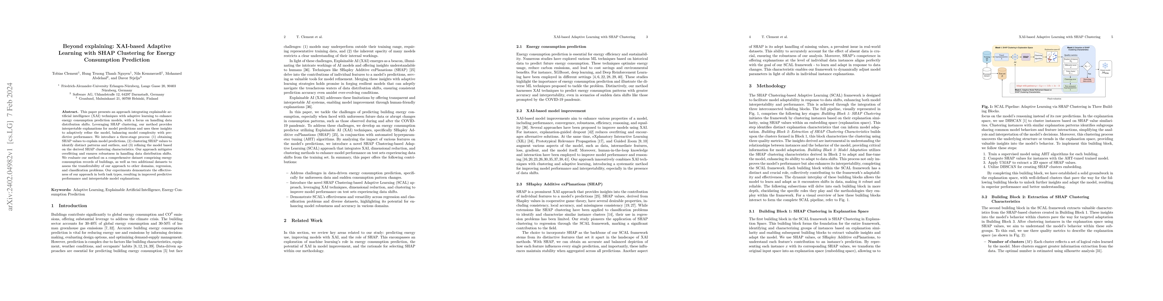 Thumbnail for Beyond explaining: XAI-based Adaptive Learning with SHAP Clustering for
  Energy Consumption Prediction