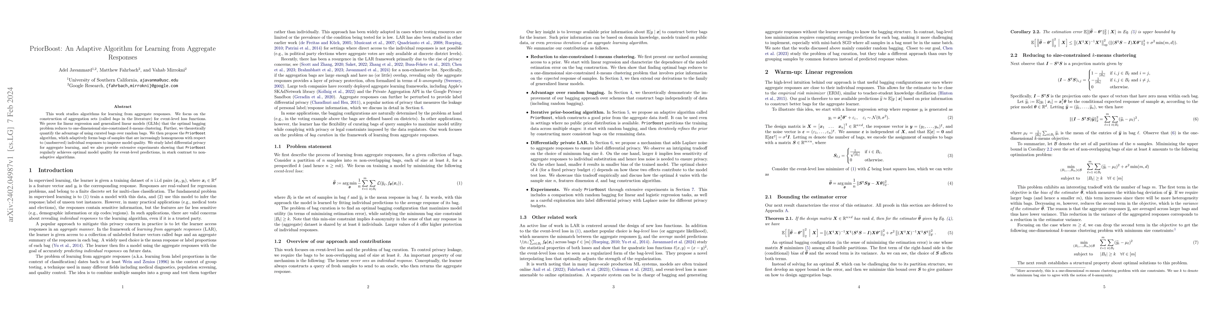Thumbnail for PriorBoost: An Adaptive Algorithm for Learning from Aggregate Responses