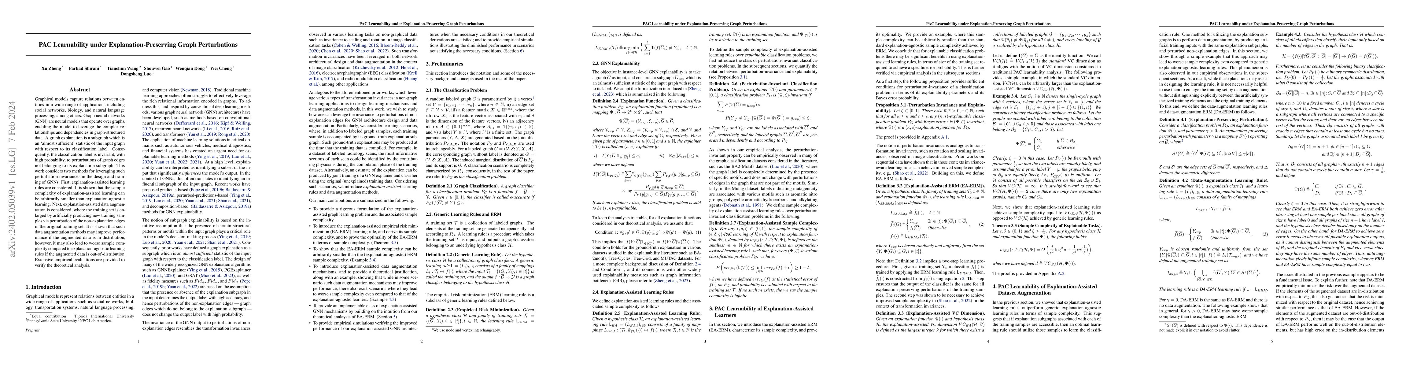 Thumbnail for PAC Learnability under Explanation-Preserving Graph Perturbations
