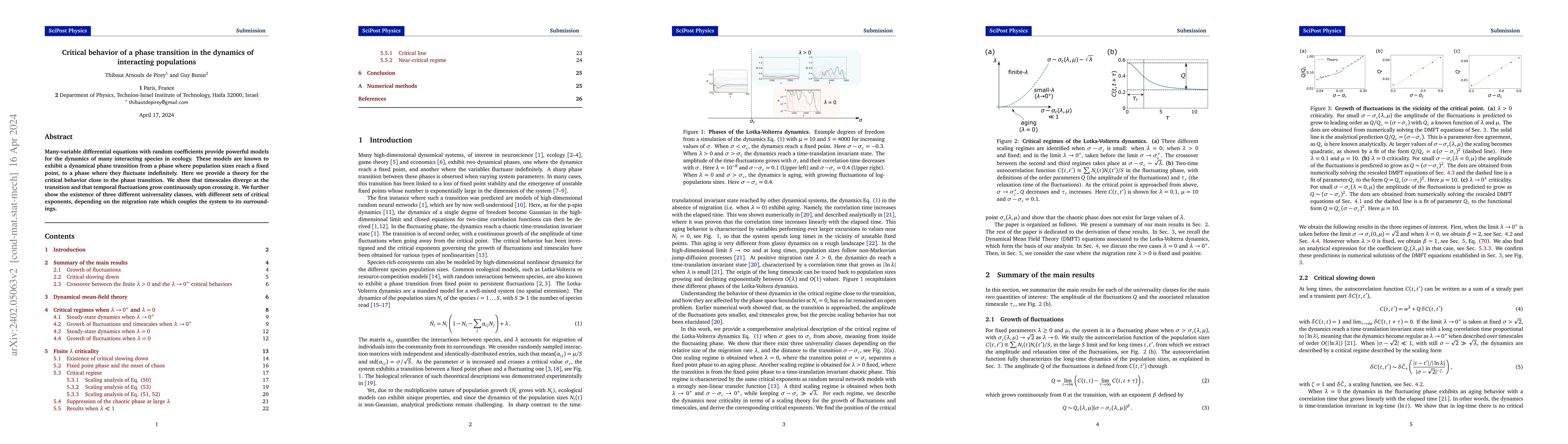 Thumbnail for Critical behavior of a phase transition in the dynamics of interacting
  populations