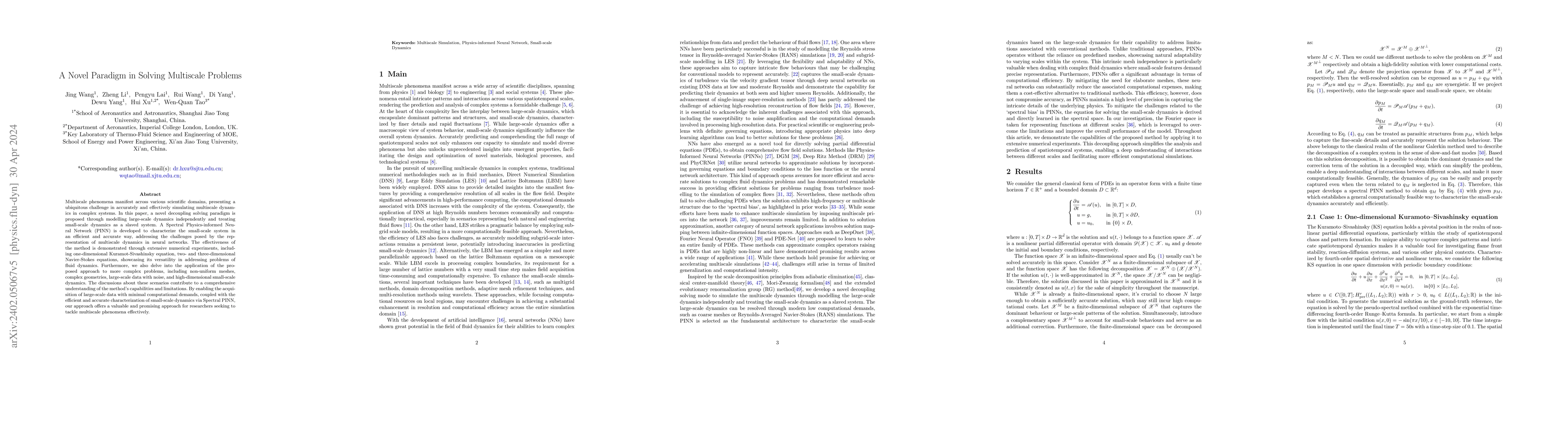 Thumbnail for A Novel Paradigm in Solving Multiscale Problems