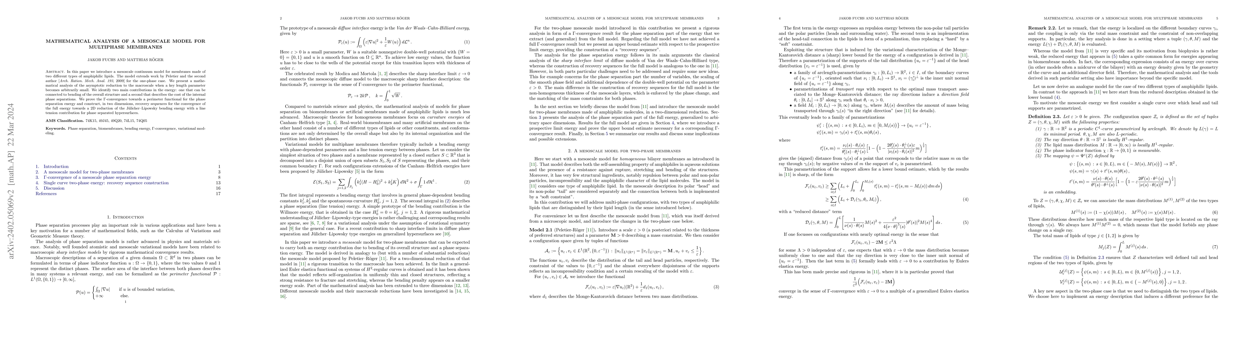 Thumbnail for Mathematical analysis of a mesoscale model for multiphase membranes