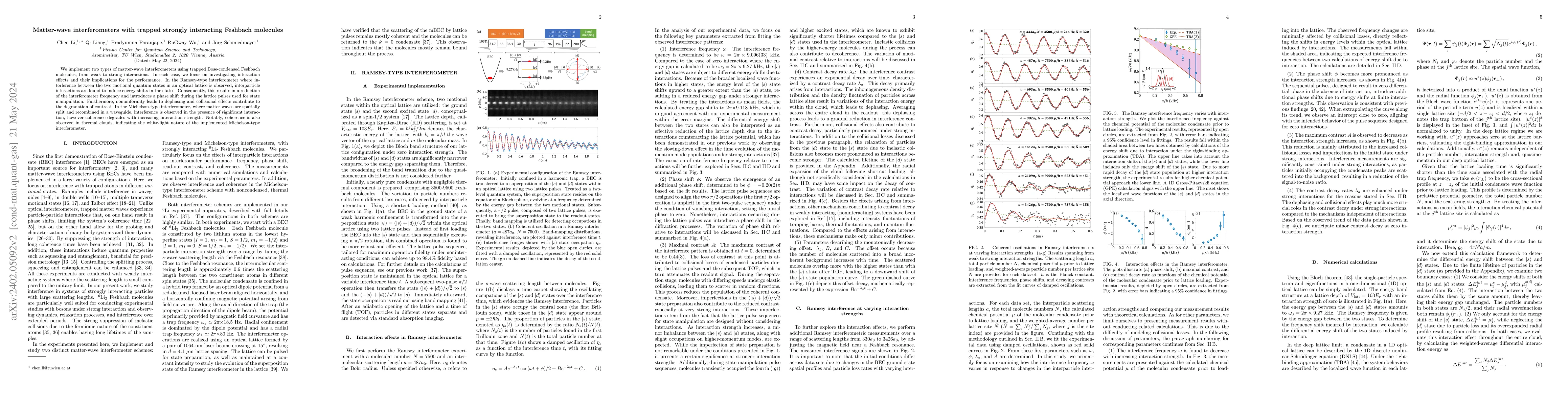 Thumbnail for Matter-wave interferometers with trapped strongly interacting Feshbach
  molecules