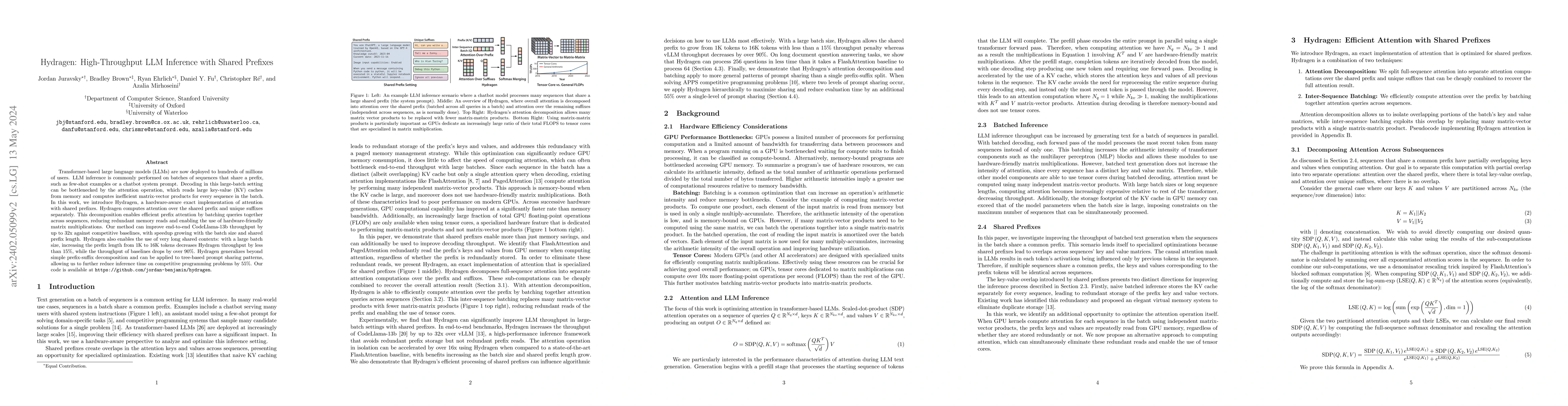 Thumbnail for Hydragen: High-Throughput LLM Inference with Shared Prefixes
