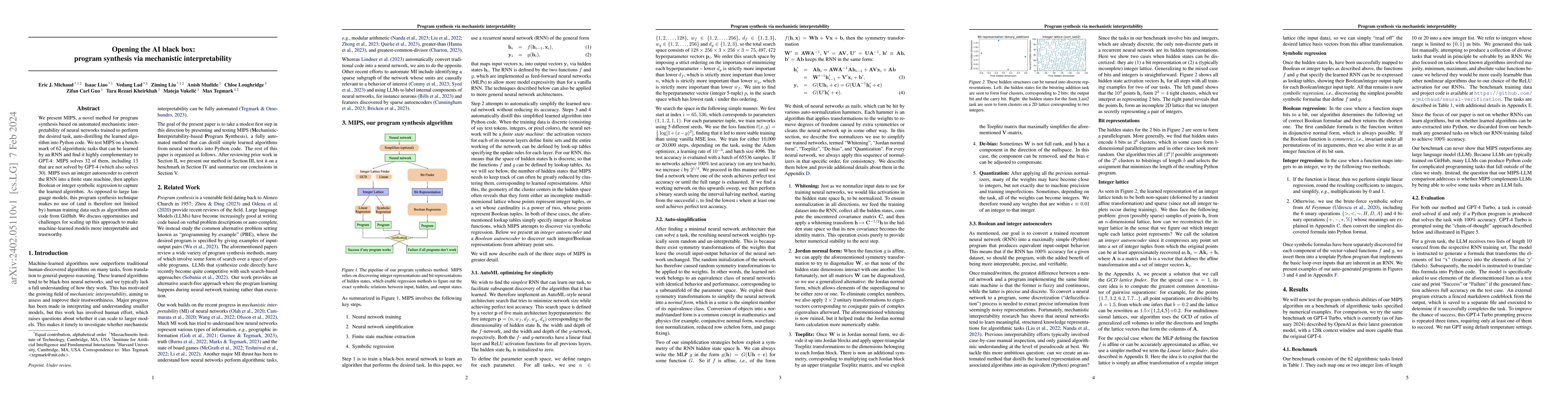 Thumbnail for Opening the AI black box: program synthesis via mechanistic
  interpretability