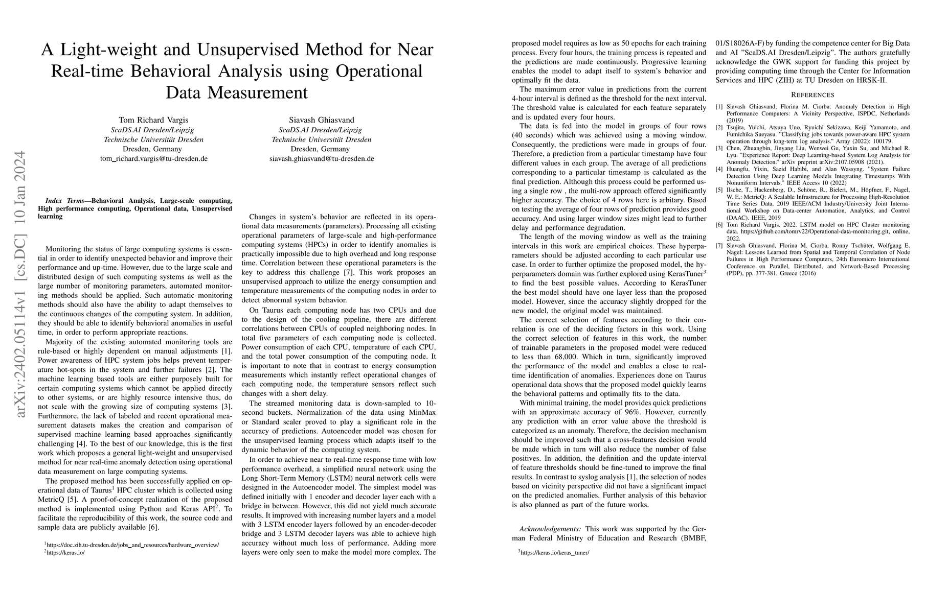 Thumbnail for A Light-weight and Unsupervised Method for Near Real-time Behavioral
  Analysis using Operational Data Measurement