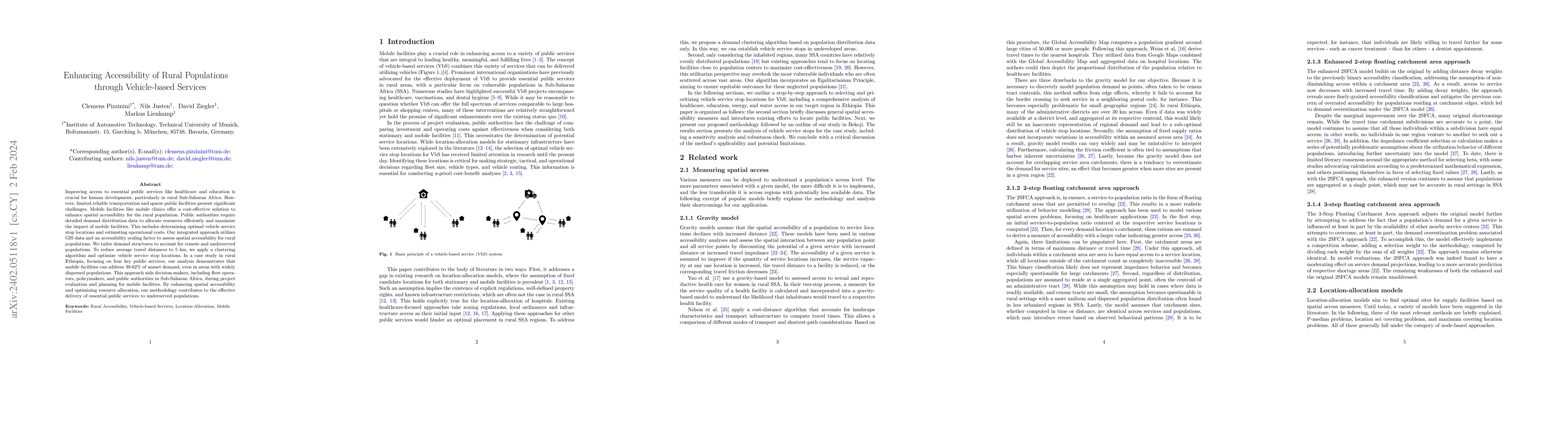 Thumbnail for Enhancing Accessibility of Rural Populations through Vehicle-based
  Services