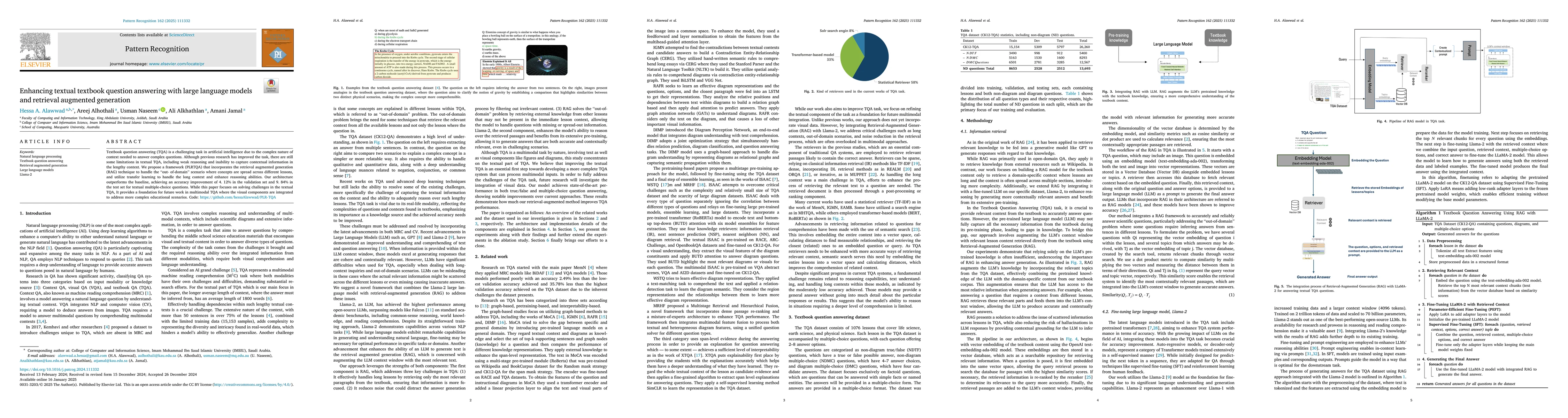 Thumbnail for Enhancing Textbook Question Answering Task with Large Language Models
  and Retrieval Augmented Generation
