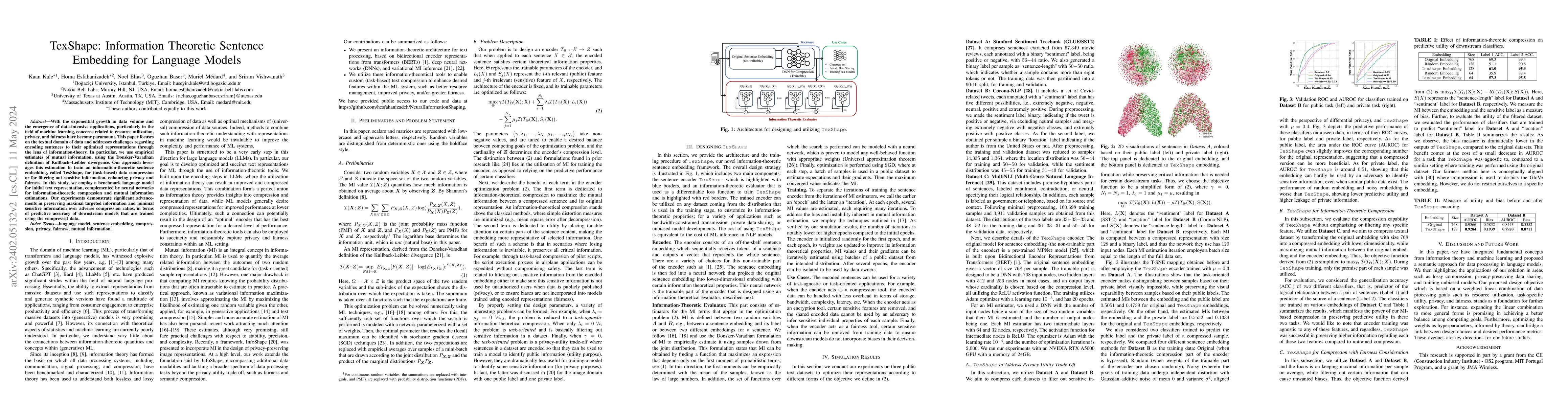 Thumbnail for TexShape: Information Theoretic Sentence Embedding for Language Models
