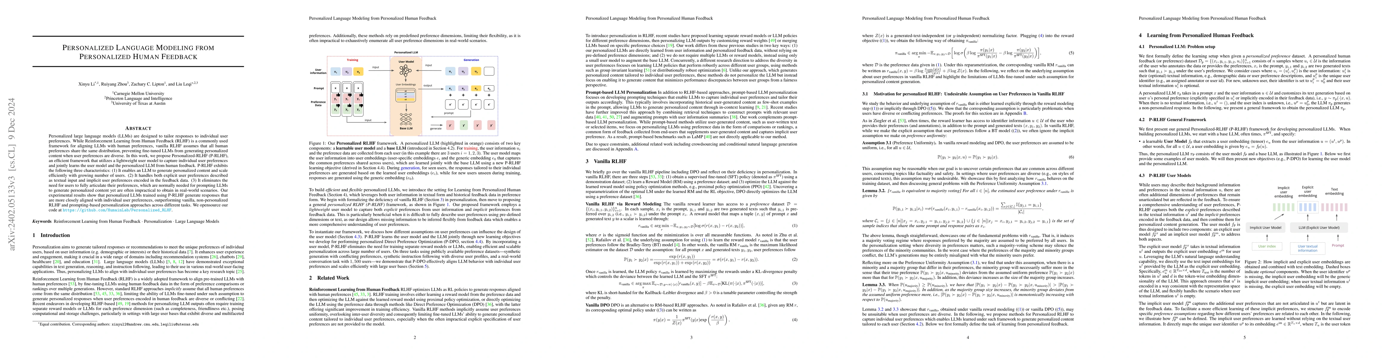 Thumbnail for Personalized Language Modeling from Personalized Human Feedback