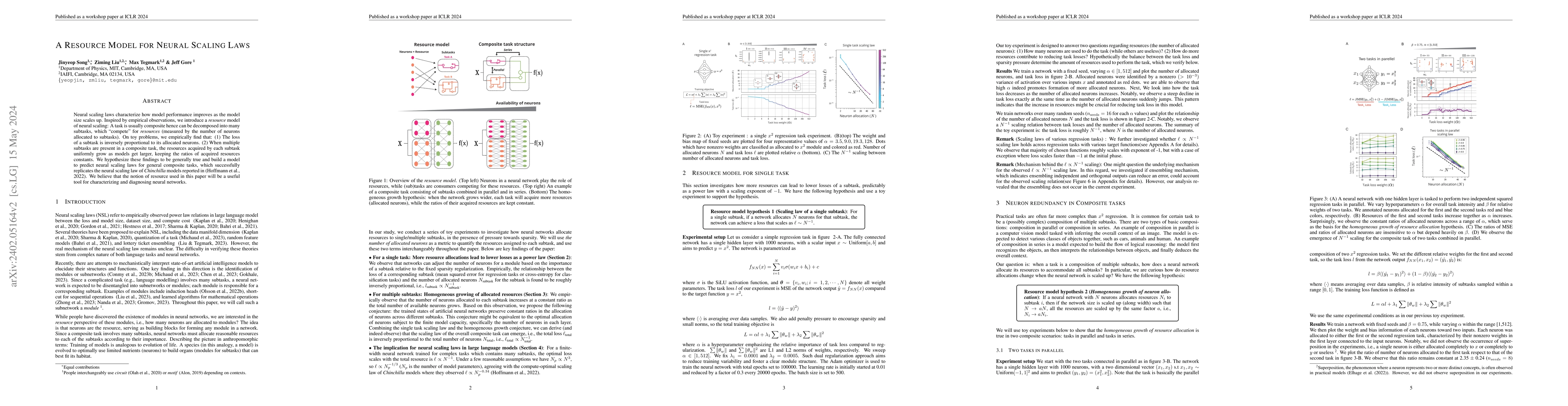 Thumbnail for A Resource Model For Neural Scaling Law