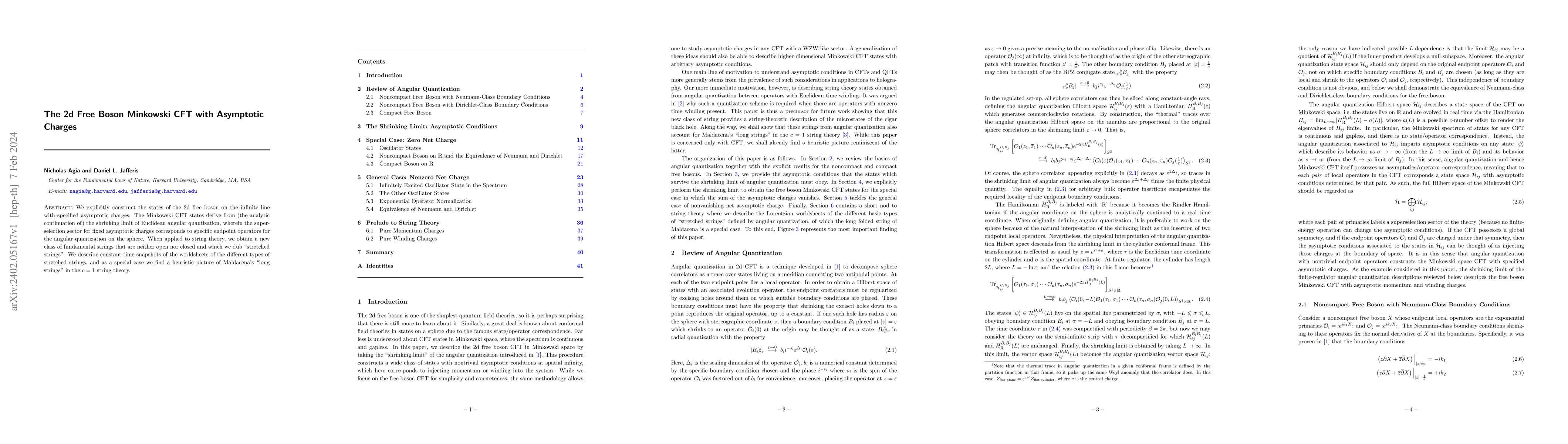 Thumbnail for The 2d Free Boson Minkowski CFT with Asymptotic Charges