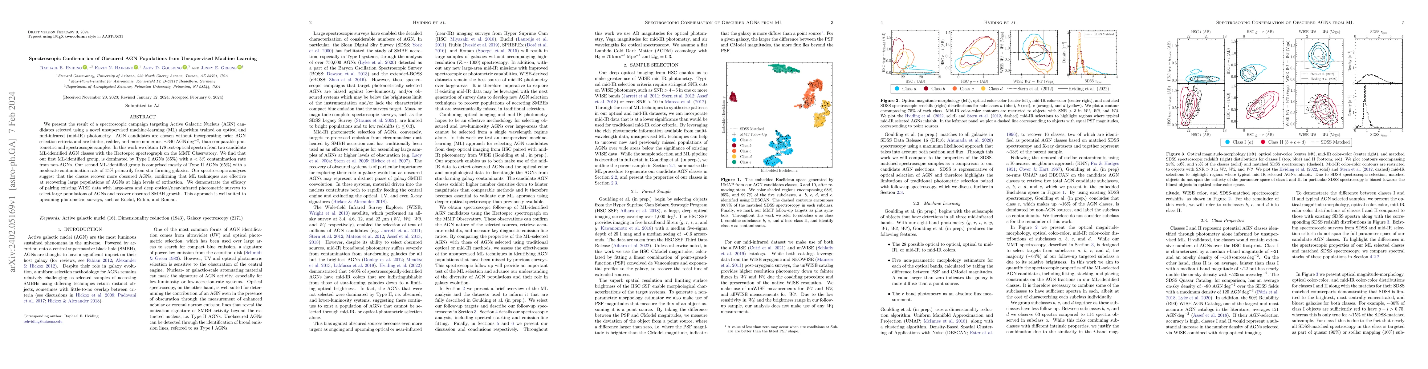 Thumbnail for Spectroscopic Confirmation of Obscured AGN Populations from Unsupervised
  Machine Learning