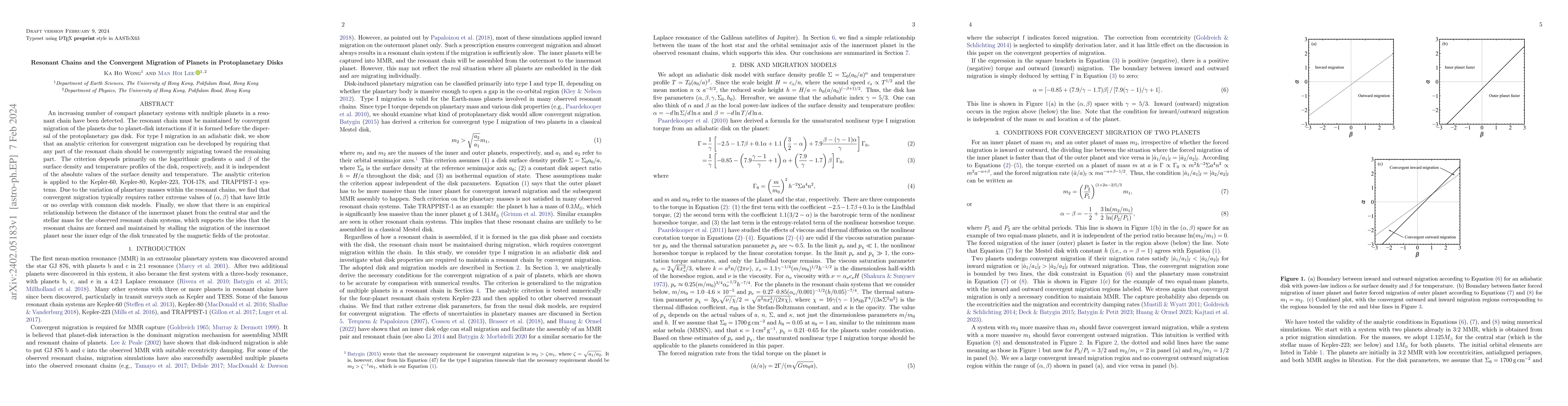 Thumbnail for Resonant Chains and the Convergent Migration of Planets in
  Protoplanetary Disks