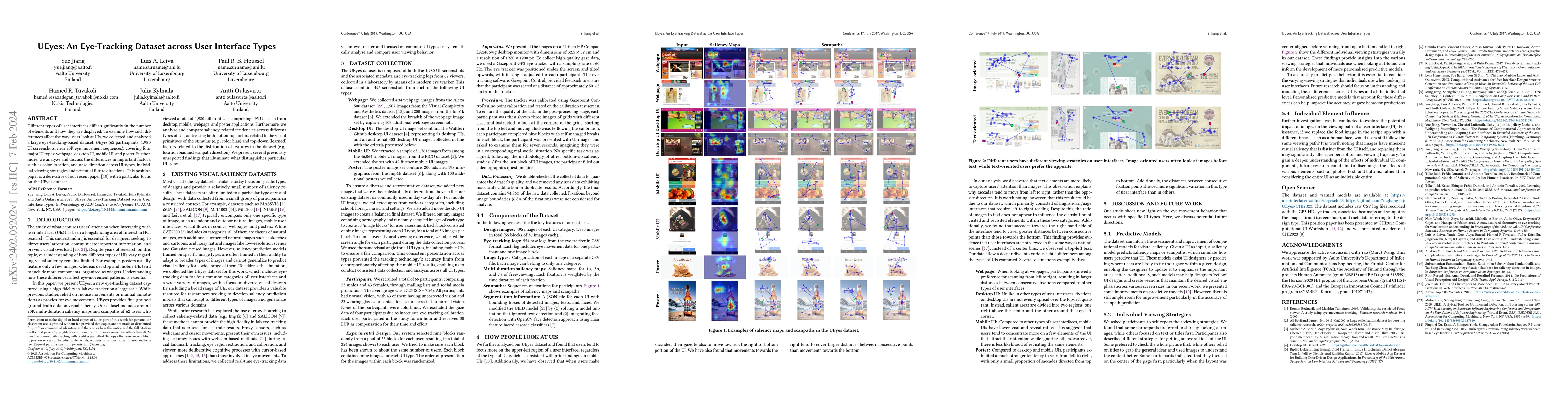 Thumbnail for UEyes: An Eye-Tracking Dataset across User Interface Types