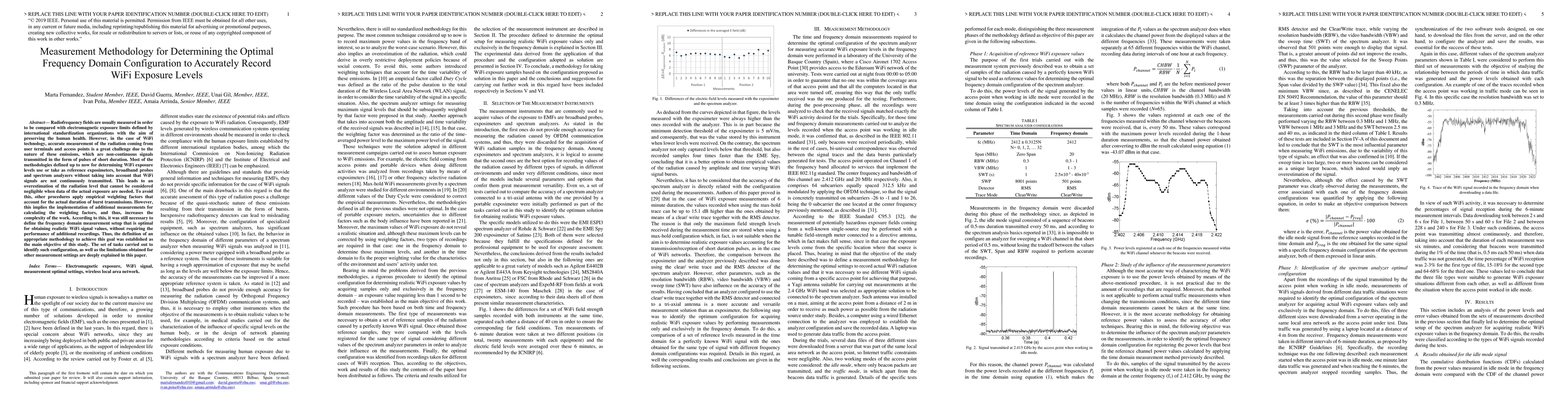 Thumbnail for Measurement Methodology for Determining the Optimal Frequency Domain
  Configuration to Accurately Record WiFi Exposure Levels