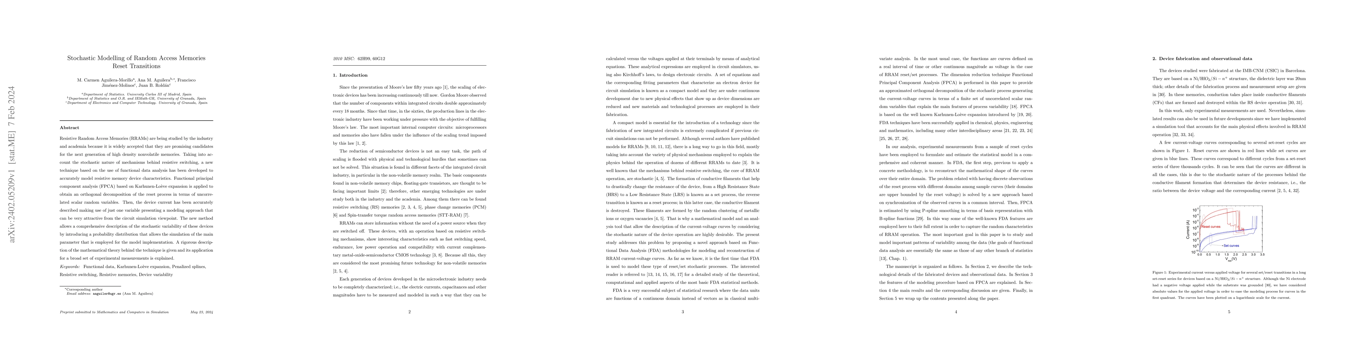 Thumbnail for Stochastic modeling of Random Access Memories reset transitions