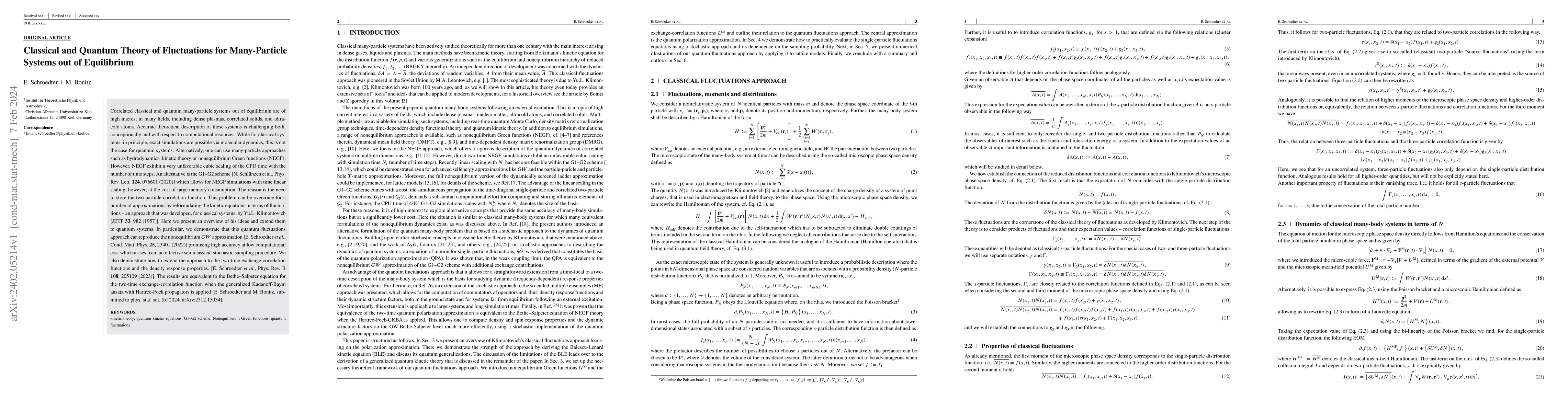 Thumbnail for Classical and Quantum Theory of Fluctuations for Many-Particle Systems
  out of Equilibrium