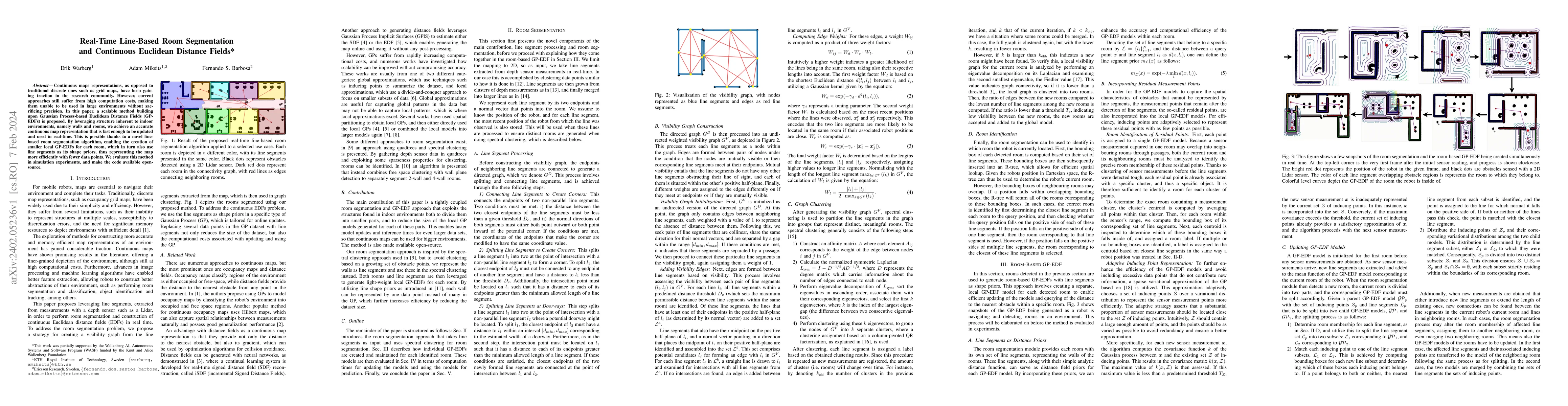 Thumbnail for Real-Time Line-Based Room Segmentation and Continuous Euclidean Distance
  Fields