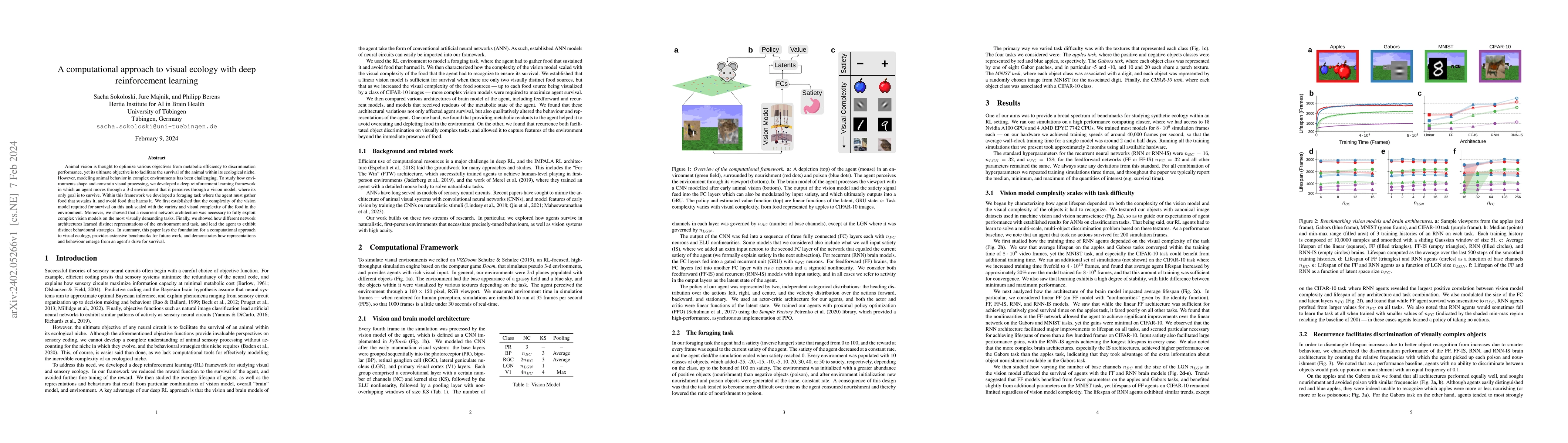 Thumbnail for A computational approach to visual ecology with deep reinforcement
  learning