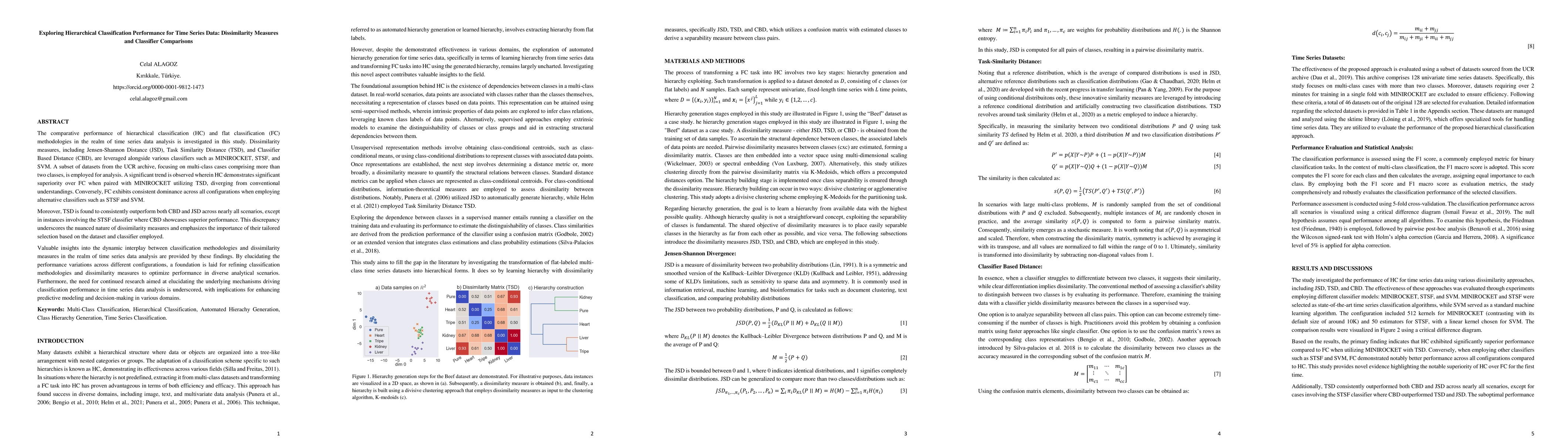 Thumbnail for Exploring Hierarchical Classification Performance for Time Series Data:
  Dissimilarity Measures and Classifier Comparisons