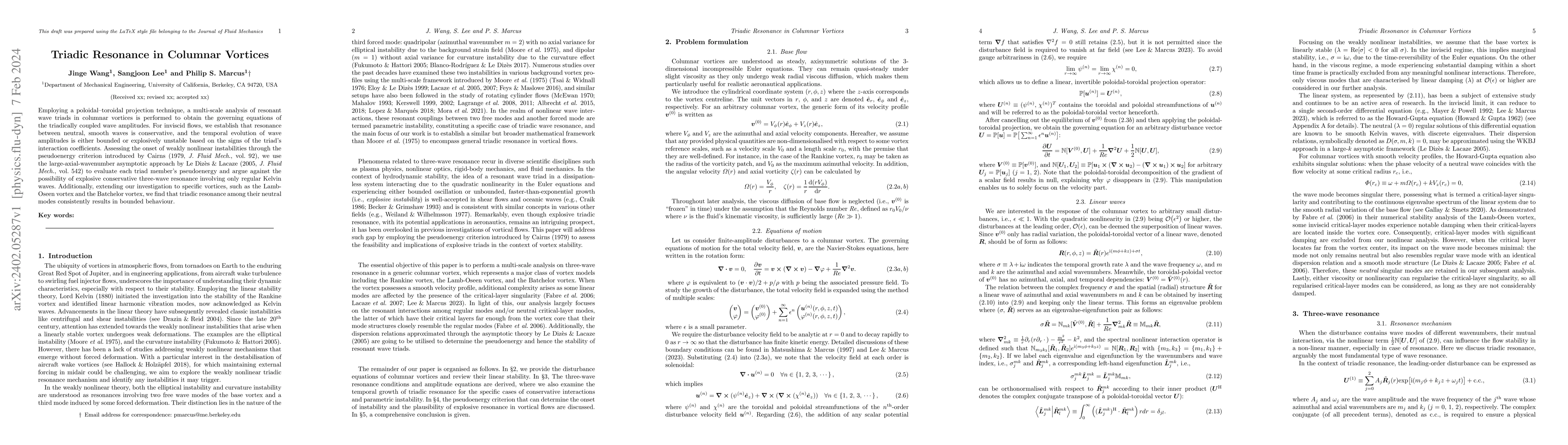 Thumbnail for Triadic Resonance in Columnar Vortices