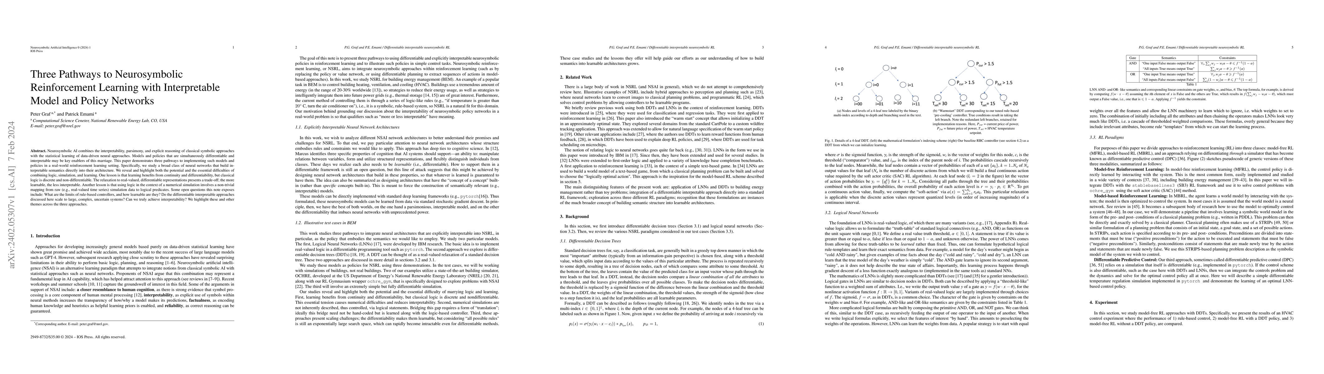 Thumbnail for Three Pathways to Neurosymbolic Reinforcement Learning with
  Interpretable Model and Policy Networks