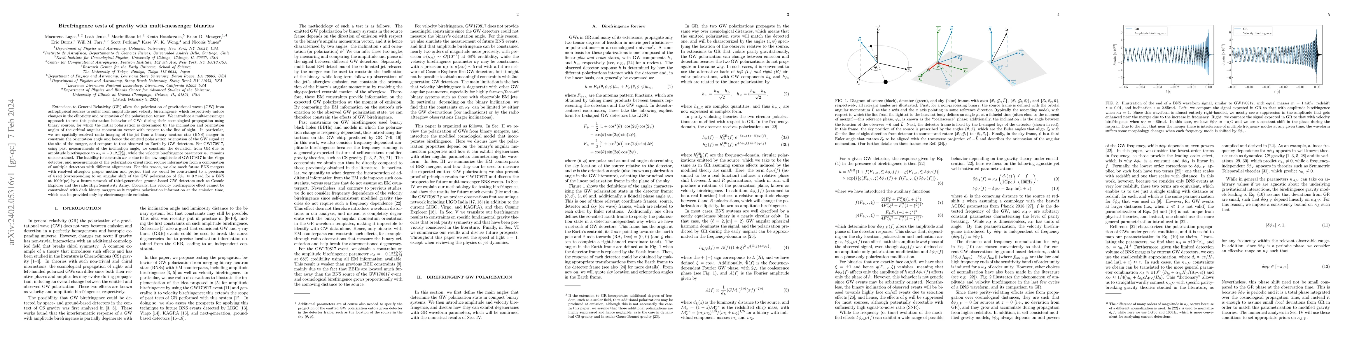 Thumbnail for Birefringence tests of gravity with multi-messenger binaries