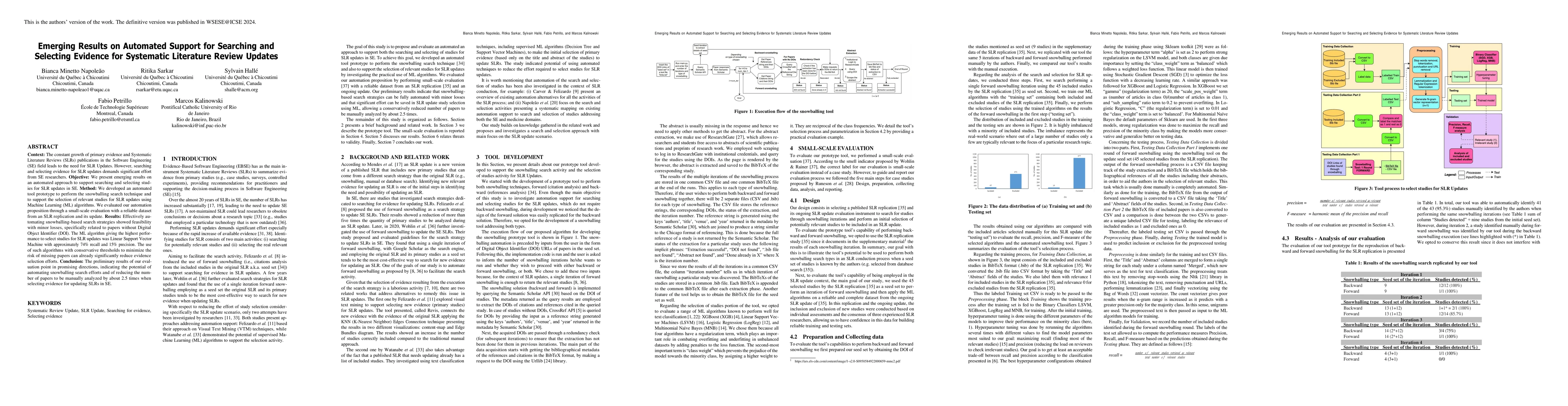Thumbnail for Emerging Results on Automated Support for Searching and Selecting
  Evidence for Systematic Literature Review Updates