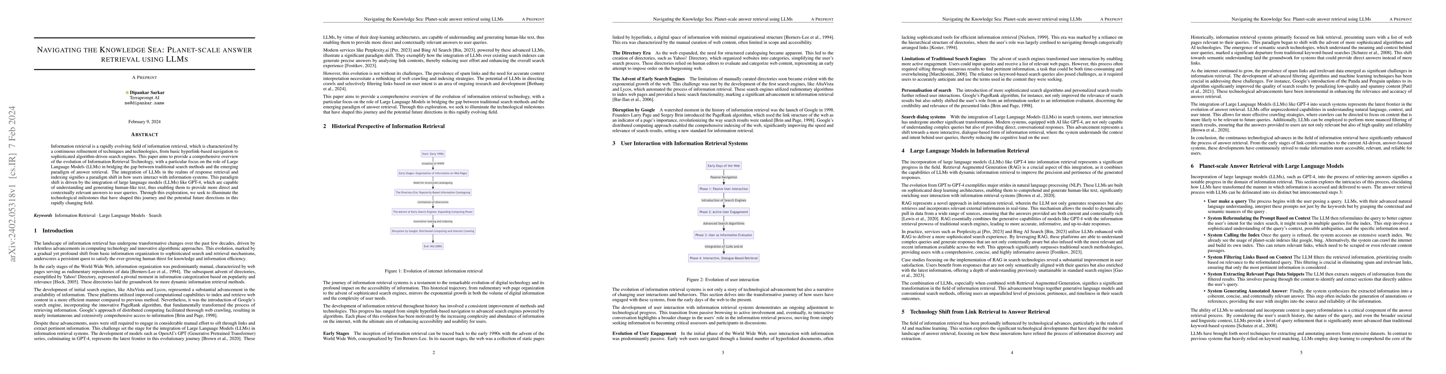 Thumbnail for Navigating the Knowledge Sea: Planet-scale answer retrieval using LLMs
