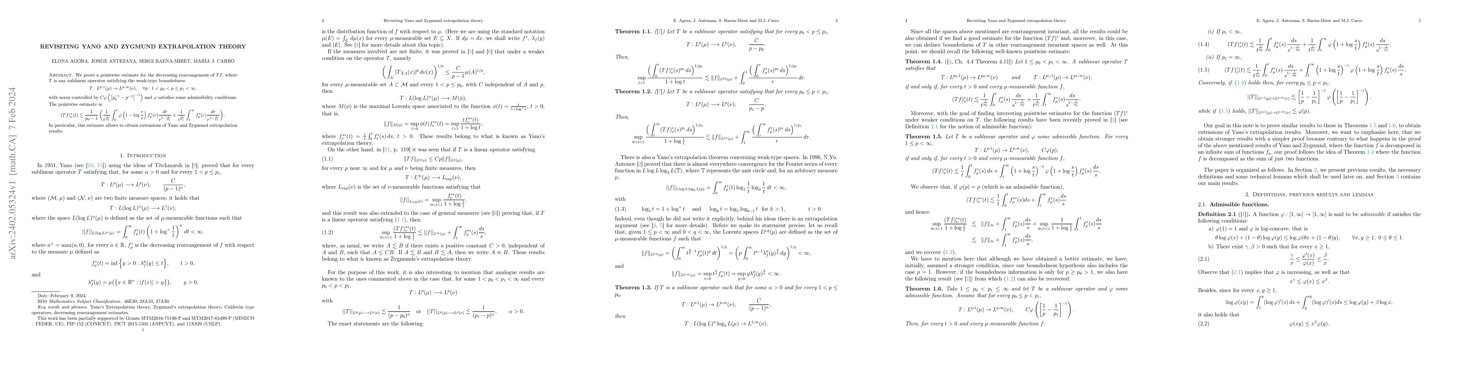 Thumbnail for Revisiting Yano and Zygmund extrapolation theory