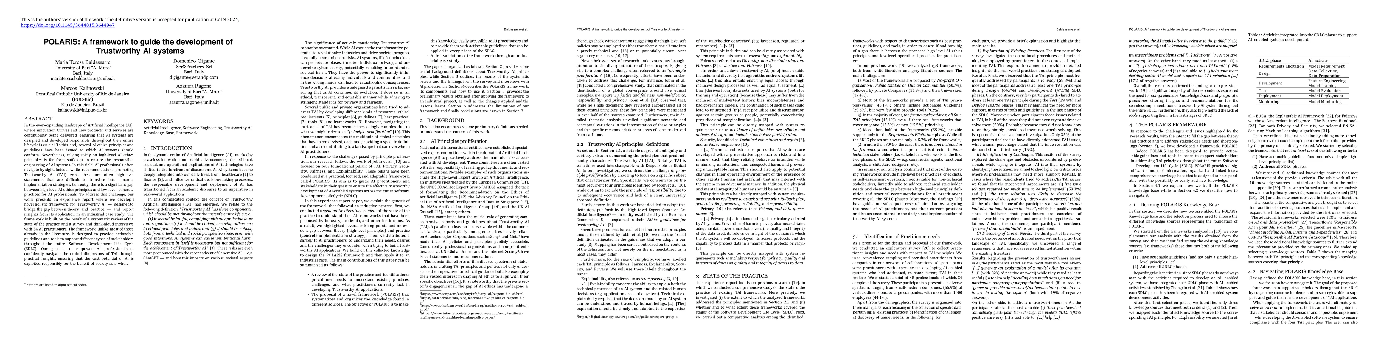 Thumbnail for POLARIS: A framework to guide the development of Trustworthy AI systems