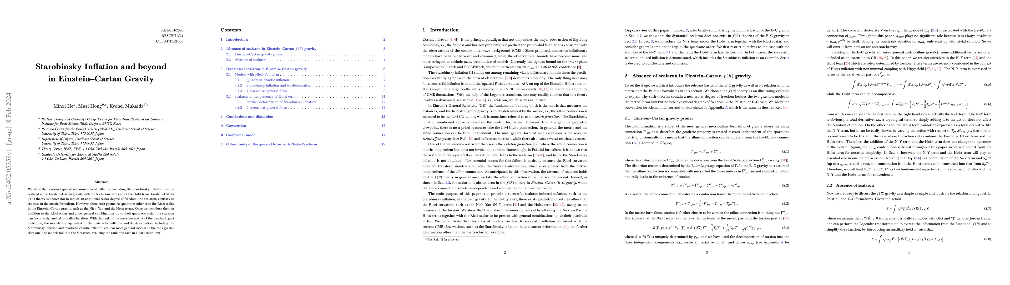 Thumbnail for Starobinsky Inflation and beyond in Einstein-Cartan Gravity