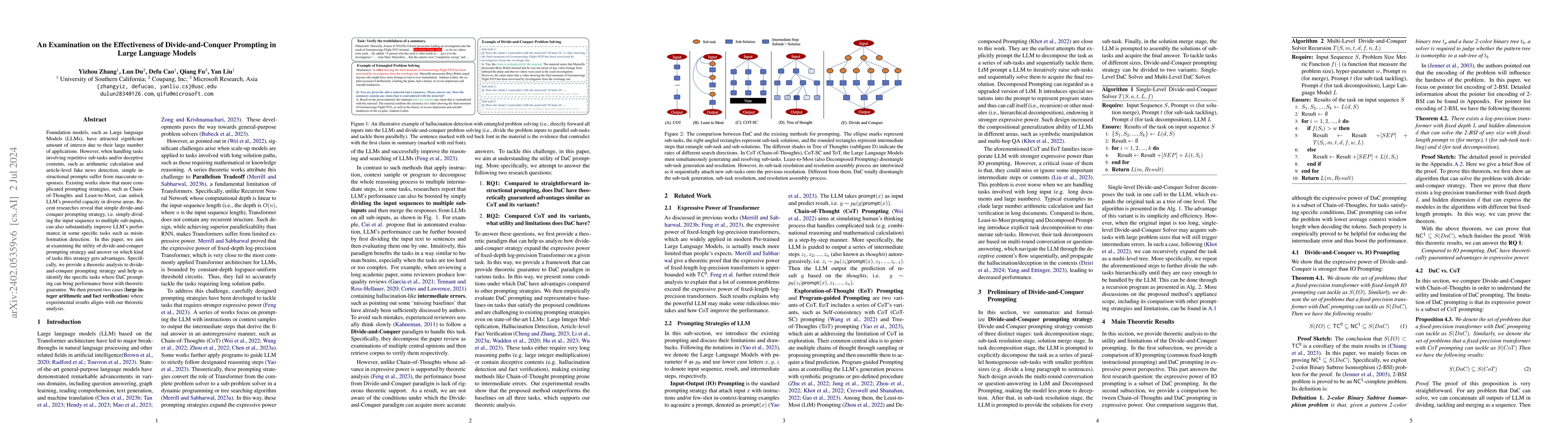 Thumbnail for An Examination on the Effectiveness of Divide-and-Conquer Prompting in
  Large Language Models