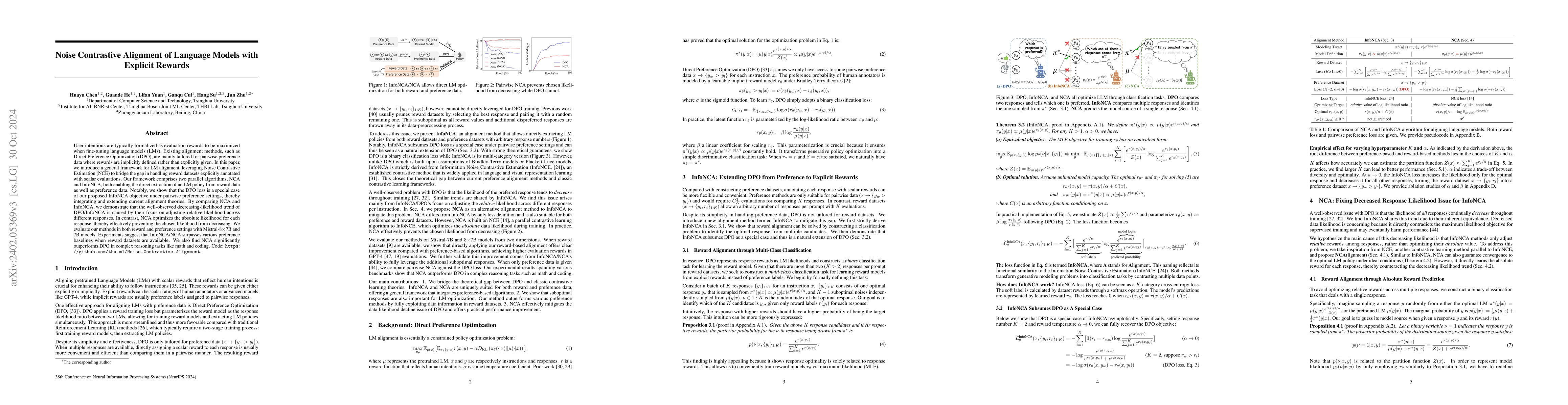 Thumbnail for Noise Contrastive Alignment of Language Models with Explicit Rewards