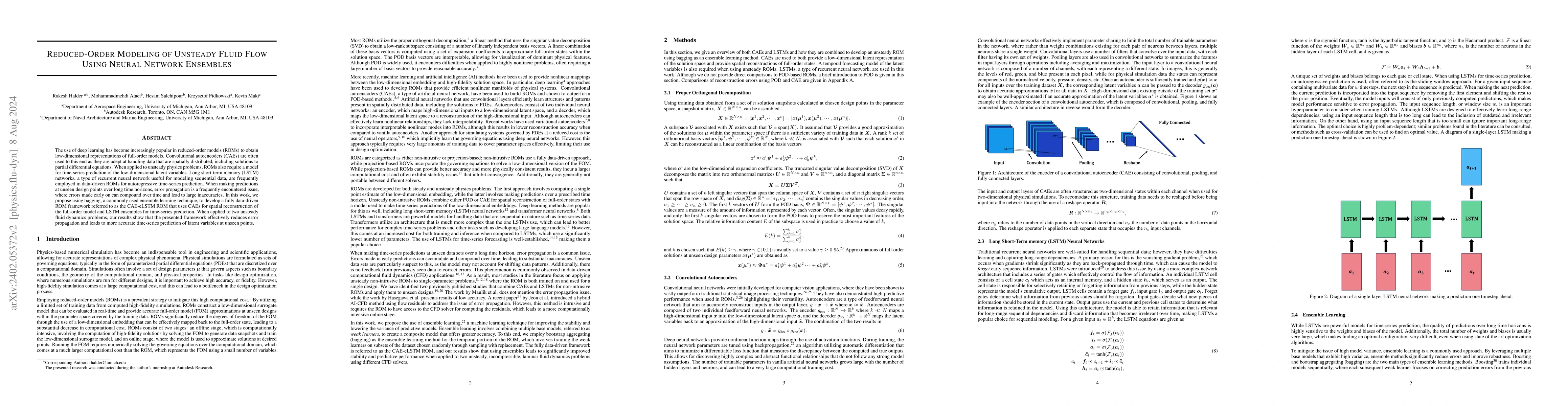 Thumbnail for Reduced-order modeling of unsteady fluid flow using neural network
  ensembles