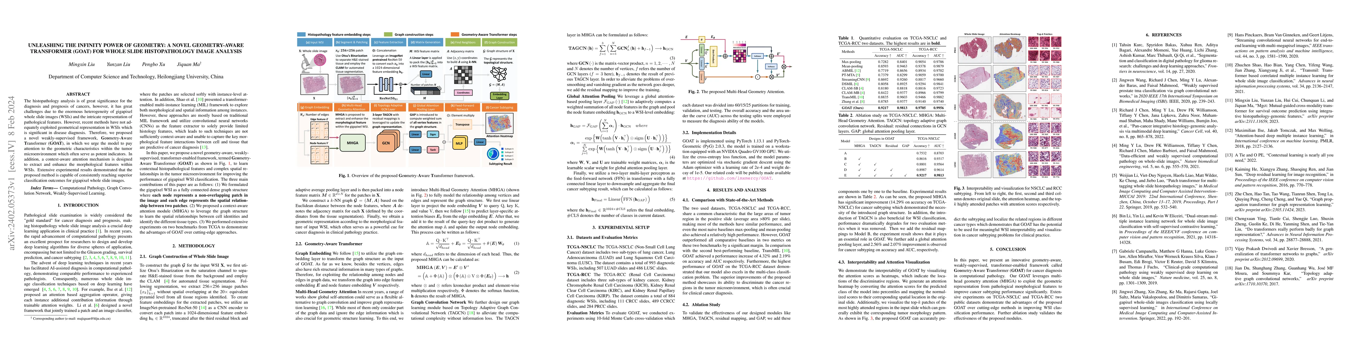 Thumbnail for Unleashing the Infinity Power of Geometry: A Novel Geometry-Aware
  Transformer (GOAT) for Whole Slide Histopathology Image Analysis