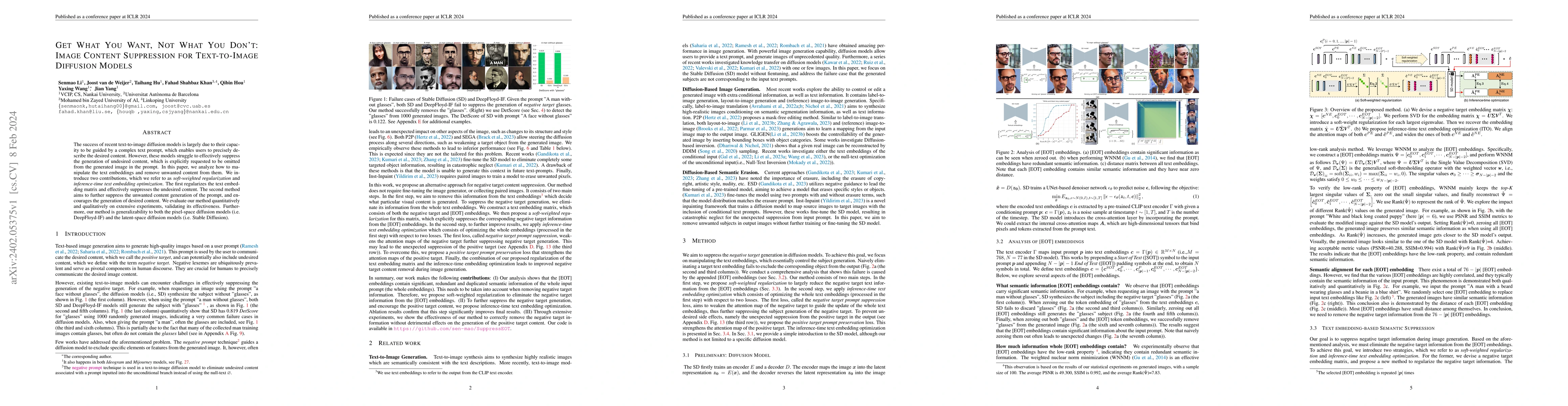 Thumbnail for Get What You Want, Not What You Don't: Image Content Suppression for
  Text-to-Image Diffusion Models