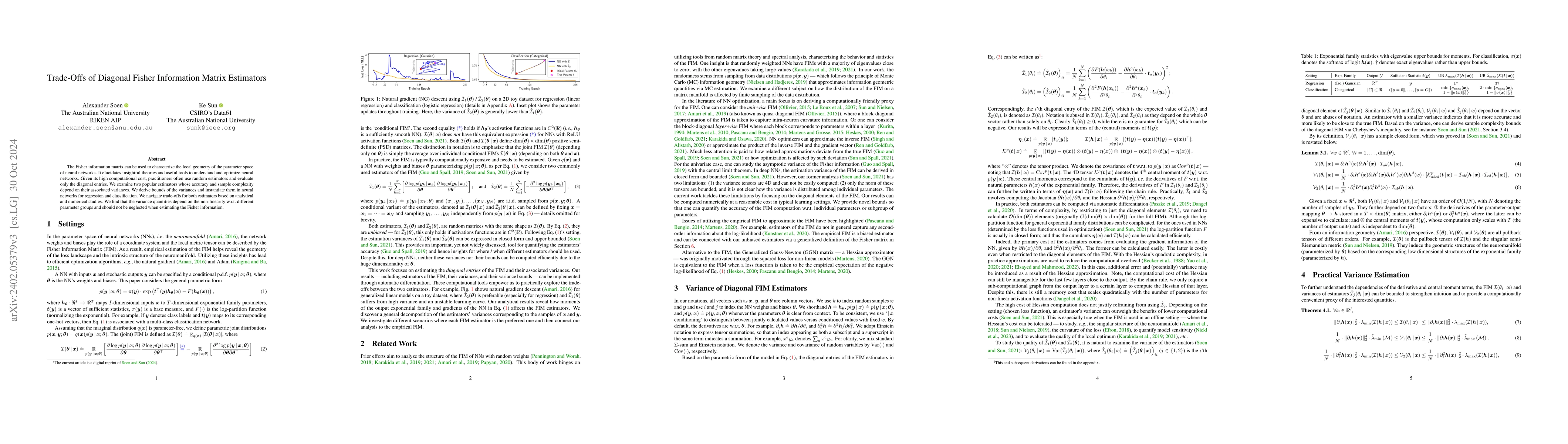 Thumbnail for Tradeoffs of Diagonal Fisher Information Matrix Estimators