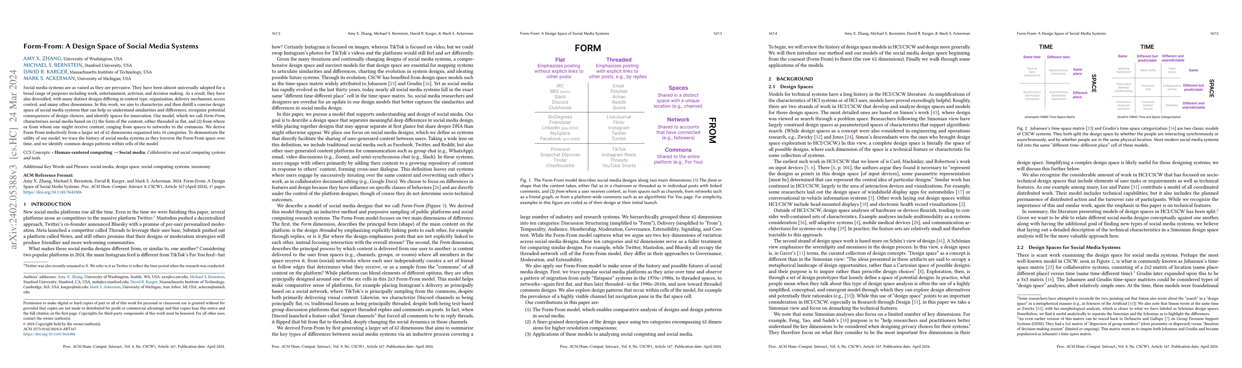 Thumbnail for Form-From: A Design Space of Social Media Systems
